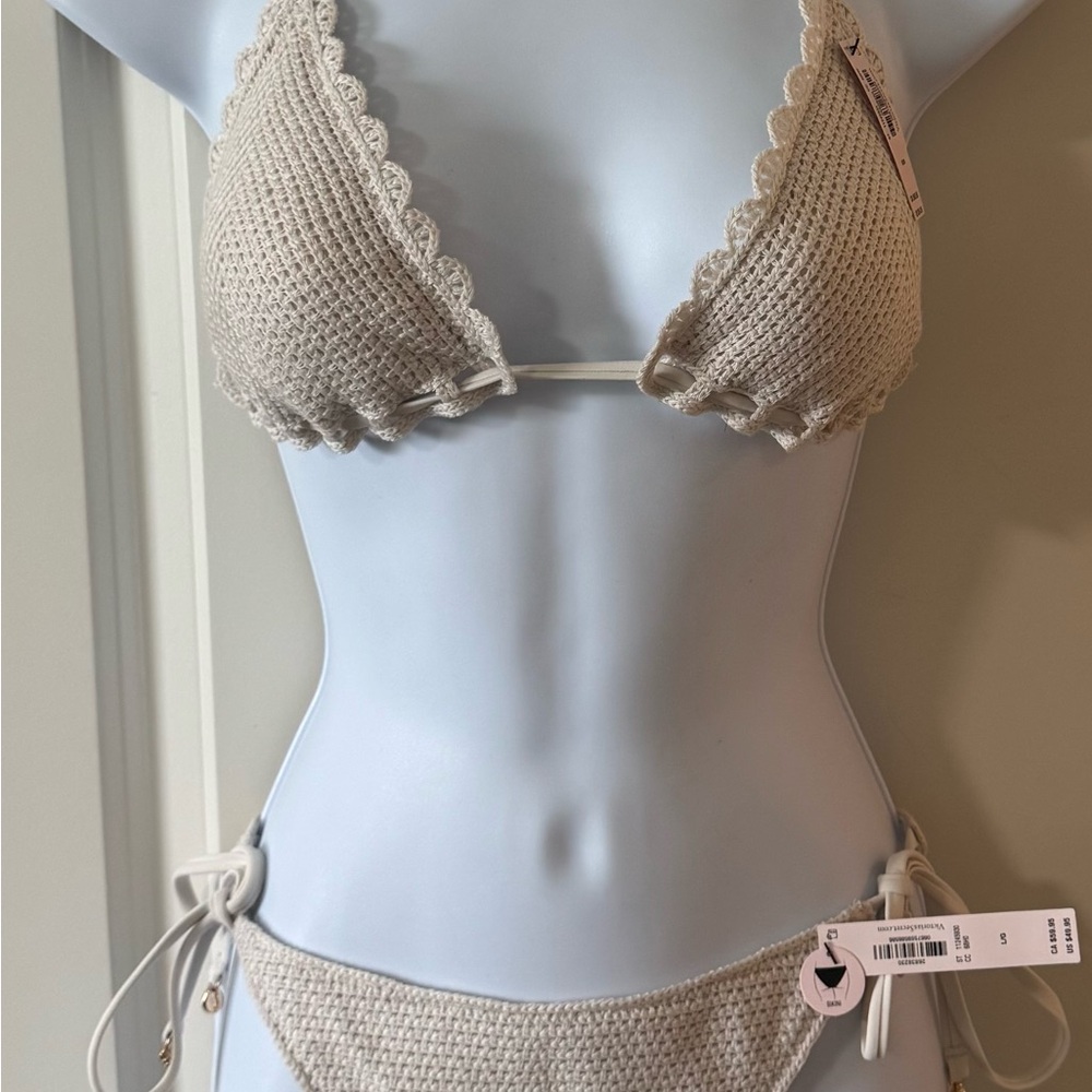 Crochet Bikini Bottom in Cream